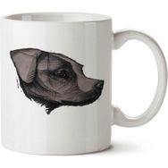 Art Hediye Köpek Başı İki Tarafı Baskılı Kupa Bardak