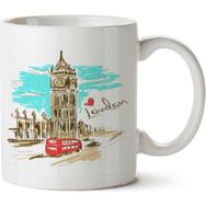 Art Hediye London City İngiltere İki Tarafı Baskılı Kupa Bardak