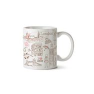 Art Hediye London Paris Drawing Iki Tarafı Baskılı Kupa Bardak