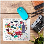 Art Hediye Londra Temalı Kalpli Baskılı 23x19 cm Mouse Pad
