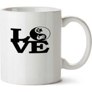 Art Hediye Love Dog Ying Yang İki Tarafı Baskılı Kupa Bardak