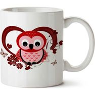 Art Hediye Love Owly Aşk Baykuş İki Tarafı Baskılı Kupa Bardak