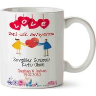 Art Hediye Love Yazılı Baaskılı Sevgililer Günü Kupa Bardak
