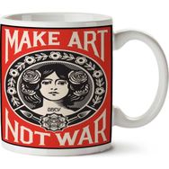 Art Hediye Make Art Not War İki Tarafı Baskılı Kupa Bardak