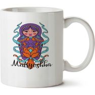 Art Hediye Matruşka Güzel İki Tarafı Baskılı Kupa Bardak