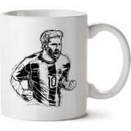 Art Hediye Messi Barcelona Siyah İki Tarafı Baskılı Kupa Bardak