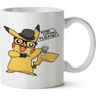 Art Hediye More Coffee Please Pikachu Cafe Kahve İki Tarafı Baskılı Kupa Bardak