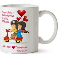 Art Hediye Motor Kalp Sevgililer Günü Kupa Bardak