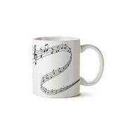 Art Hediye Müzik Kıvrılan Notalar İki Tarafı Baskılı Kupa Bardak
