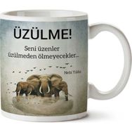 Art Hediye Nebi Yıldız Üzülme İki Tarafı Baskılı Kupa