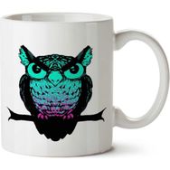 Art Hediye Neon Owl By İki Tarafı Baskılı Kupa Bardak