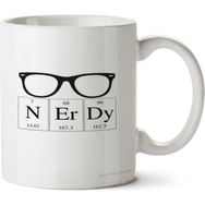 Art Hediye Nerdy Gözlük Periyodik Cetvel İki Tarafı Baskılı Kupa Bardak