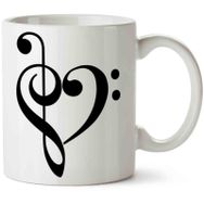 Art Hediye Nota Kalp Müzik İki Tarafı Baskılı Kupa