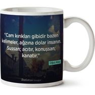 Art Hediye Oğuz Atay Kelimeler İki Tarafı Baskılı Kupa