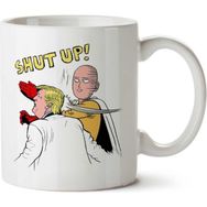 Art Hediye One Punch Man Trump Shut Up İki Tarafı Baskılı Kupa Bardak
