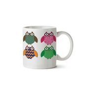 Art Hediye Owl 2 Renkli Baykuşlar İki Tarafı Baskılı Kupa Bardak