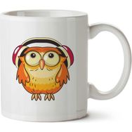 Art Hediye Owl 3 Baykuş Müzik İki Tarafı Baskılı Kupa Bardak
