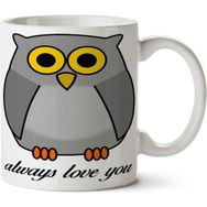 Art Hediye Owl Always Love You By Xhe İki Tarafı Baskılı Kupa Bardak