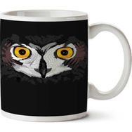 Art Hediye Owl Eyes Black İki Tarafı Baskılı Kupa Bardak