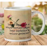 Art Hediye Özdemir Asaf Gerçekler Iki Tarafı Baskılı Kupa Bardak