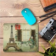 Art Hediye Paris Eyfel Vintage Pul Baskılı 23x19 cm Mouse Pad