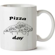 Art Hediye Pizza Günü İki Tarafı Baskılı Kupa Bardak