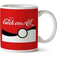 Art Hediye Pokemon Gotta Catch Em All Coke Logo İki Tarafı Baskılı Kupa Bardak