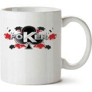 Art Hediye Poker Face Renkler İki Tarafı Baskılı Kupa Bardak