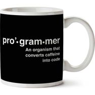 Art Hediye Programmer Turns Coffee Too Code Baskılı Kupa Bardak