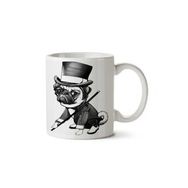 Art Hediye Pug Fred Astaire İki Tarafı Baskılı Kupa Bardak