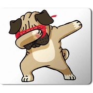 Art Hediye Pug Puppy Dab Dabbing Baskılı 23x19 cm Mouse Pad