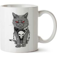 Art Hediye Punisher Purrisher İki Tarafı Baskılı Kupa Bardak