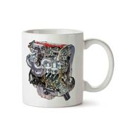 Art Hediye Red Top Opel Engine İki Tarafı Baskılı Kupa Bardak