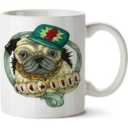 Art Hediye Renkli Pug Yaşam İki Tarafı Baskılı Kupa Bardak