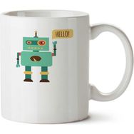 Art Hediye Robot Merhaba İki Tarafı Baskılı Kupa Bardak