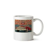 Art Hediye Route 66 Garage İki Tarafı Baskılı Kupa Bardak