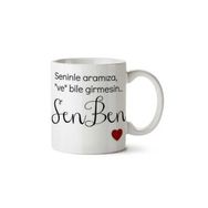 Art Hediye Sen Ben Söz İki Tarafı Baskılı Kupa Bardak