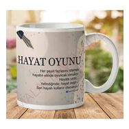 Art Hediye Şerif Maden Hayat Oyunu İki Tarafı Baskılı Kupa Bardak