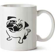 Art Hediye Sevimli Masum Pug İki Tarafı Baskılı Kupa Bardak