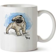 Art Hediye Sevimli Yavru Pug İki Tarafı Baskılı Kupa Bardak