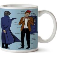 Art Hediye Sherlock Meets The Doctor Baskılı Kupa Bardak