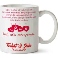 Art Hediye Son Nefesimi Senin İçin Sevgililer Günü Kupa Bardak