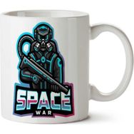 Art Hediye Space War Uzay Savaş İki Tarafı Baskılı Kupa Bardak