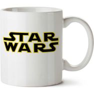 Art Hediye Star Wars Sarı Siyah Yazılı İki Tarafı Baskılı Kupa Bardak