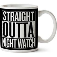 Art Hediye Straight Outta Night Watch Game Of Thrones White Iki Tarafı Baskılı Kupa Bardak