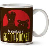 Art Hediye The Adventures Of Groot And Rocket Guardians Of The Galaxy Iki Tarafı Baskılı Kupa Bardak