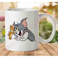 Art Hediye Tom-And-Jerry-Free-Png-Image Iki Tarafı Baskılı Kupa Bardak