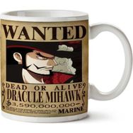 Art Hediye Wanted Dracule Mihawk Anime Aranıyor İki Tarafı Baskılı Kupa Bardak