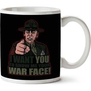 Art Hediye War Face Gunnery Sgt. Hartman Full Metal Jacket Baskılı Kupa Bardak