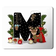Art Hediye Yeni Yıl Merry Christmas Yılbaşı'na Özel M Harfi 23x19 cm Mouse Pad